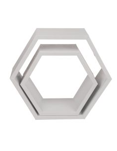 ƒtagre en bois de couleur blanche, 6 carrŽs, ensemble de 2 pices