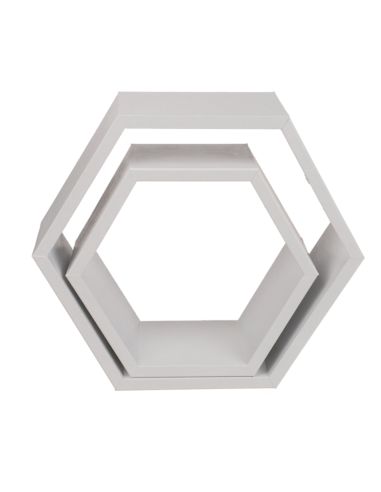 ƒtagre en bois de couleur blanche, 6 carrŽs, ensemble de 2 pices