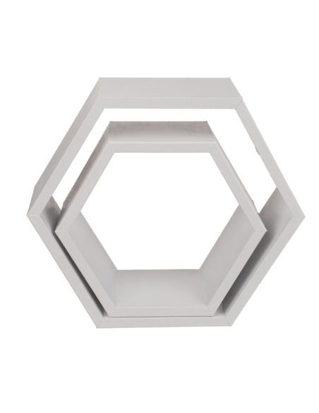 ƒtagre en bois de couleur blanche, 6 carrŽs, ensemble de 2 pices