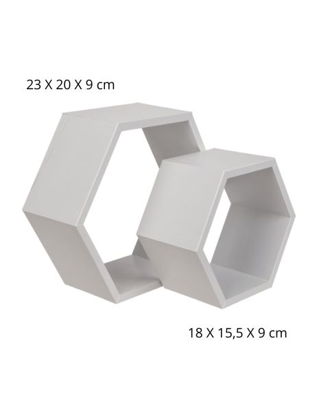 ƒtagre en bois de couleur blanche, 6 carrŽs, ensemble de 2 pices