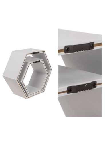 ƒtagre en bois de couleur blanche, 6 carrŽs, ensemble de 2 pices