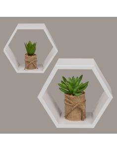 ƒtagre en bois de couleur blanche, 6 carrŽs, ensemble de 2 pices 2