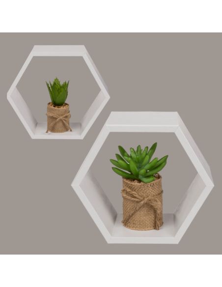 ƒtagre en bois de couleur blanche, 6 carrŽs, ensemble de 2 pices