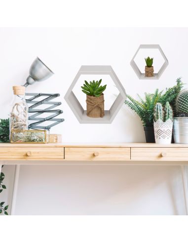 ƒtagre en bois de couleur blanche, 6 carrŽs, ensemble de 2 pices