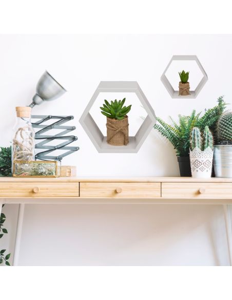 ƒtagre en bois de couleur blanche, 6 carrŽs, ensemble de 2 pices