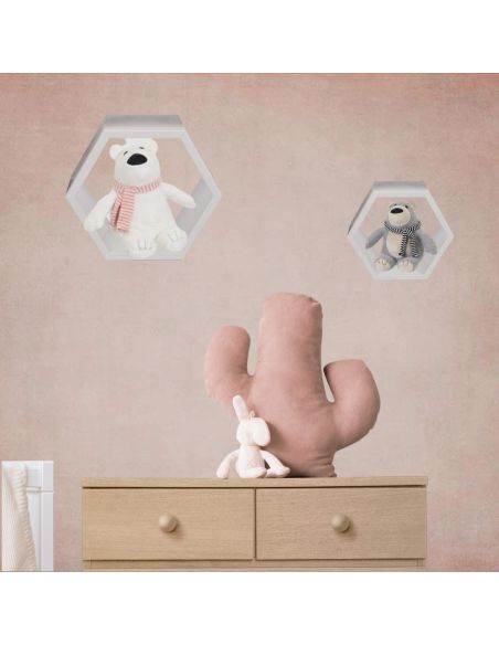 ƒtagre en bois de couleur blanche, 6 carrŽs, ensemble de 2 pices