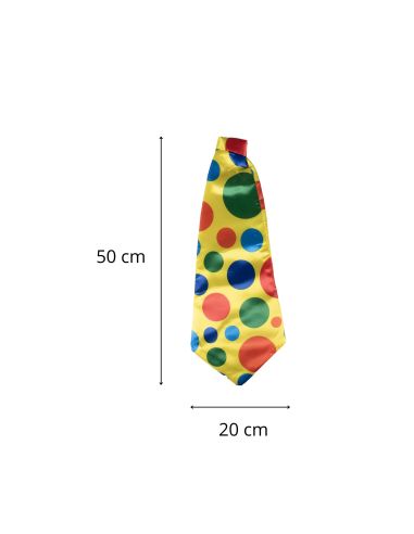 Cravate de Clown  Géante - 50 cm - Attache de Cou Réglable