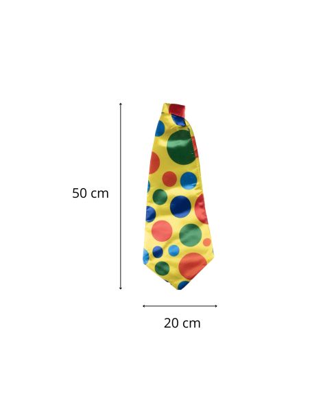 Cravate de Clown  Géante - 50 cm - Attache de Cou Réglable