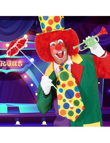 Cravate de Clown  Géante - 50 cm - Attache de Cou Réglable
