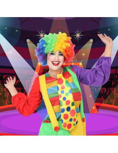 Cravate de Clown  Géante - 50 cm - Attache de Cou Réglable