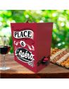 Porte Cubi en Bois "Place à l'Apéro" - Pour un Cubi de 3 Litres