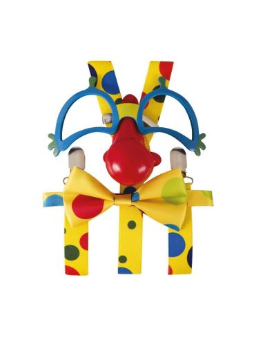 Set de Clown - Contient : Bretelles, Noeud Papillon et Lunettes