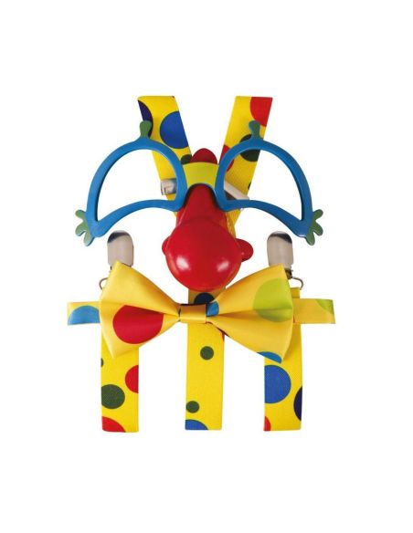 Set de Clown - Contient : Bretelles, Noeud Papillon et Lunettes