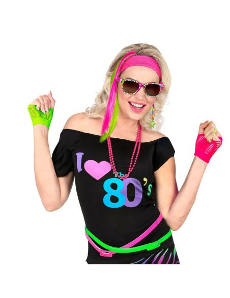 Set Années 80 fluo - Taille Unique - Contenu : 5 Accessoires