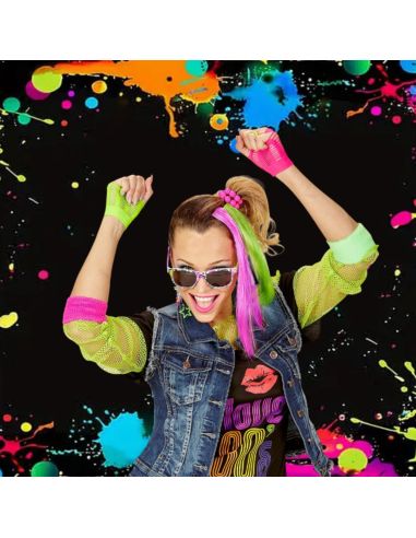 Set Années 80 fluo - Taille Unique - Contenu : 5 Accessoires