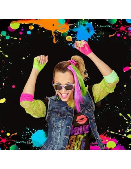 Set Années 80 fluo - Taille Unique - Contenu : 5 Accessoires