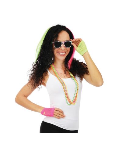 Set Années 80 fluo - Taille Unique - Contenu : 5 Accessoires
