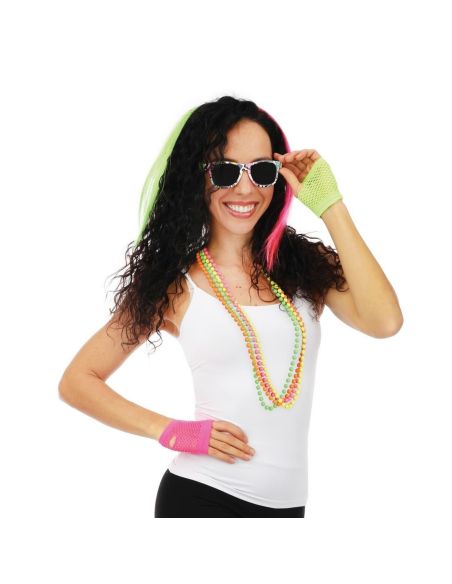 Set Années 80 fluo - Taille Unique - Contenu : 5 Accessoires