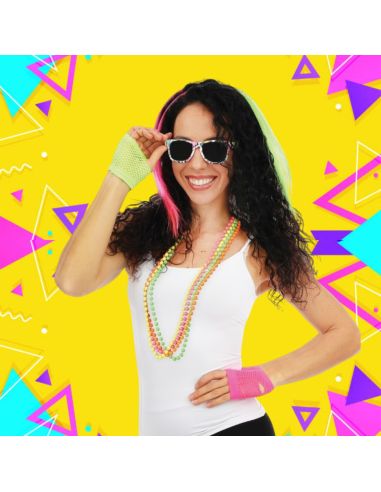 Set Années 80 fluo - Taille Unique - Contenu : 5 Accessoires