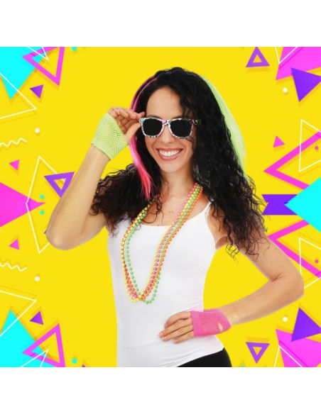 Set Années 80 fluo - Taille Unique - Contenu : 5 Accessoires