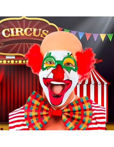 Lunettes Avec Nez de Clown - Couleurs : Vert et Rouge