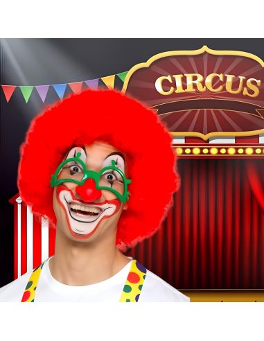 Lunettes Avec Nez de Clown - Couleurs : Vert et Rouge