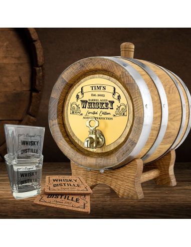 Coffret Prestige àWhisky - Contenu : 2 Verres et 2 Dessous de Verre