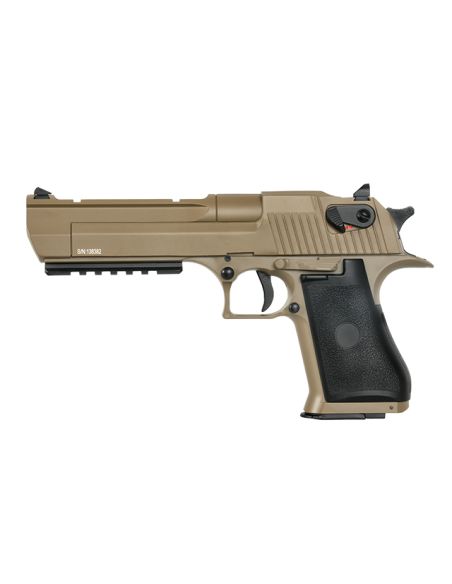 Réplique airsoft CM121S Lipo et Mosfet style Desert Eagle Tan Cyma