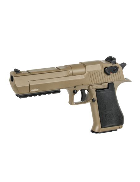 Réplique airsoft CM121S Lipo et Mosfet style Desert Eagle Tan Cyma