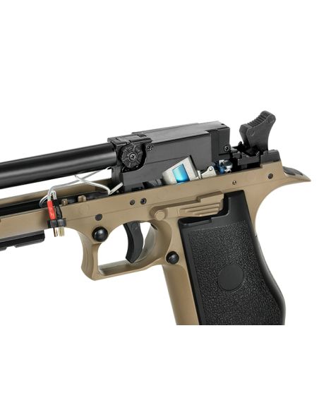 Réplique airsoft CM121S Lipo et Mosfet style Desert Eagle Tan Cyma