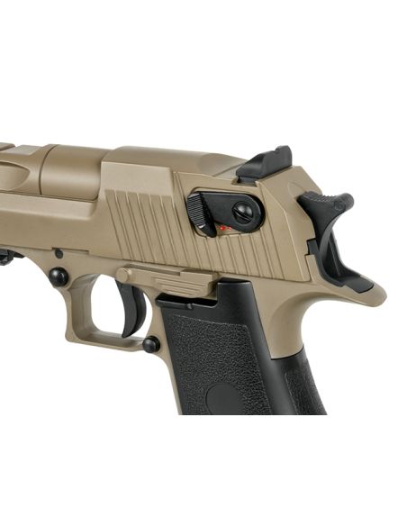 Réplique airsoft CM121S Lipo et Mosfet style Desert Eagle Tan Cyma
