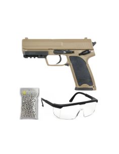 Pack airsoft CM125S Tan Style USP 45 AEP Lipo Tan Électrique (Cyma)