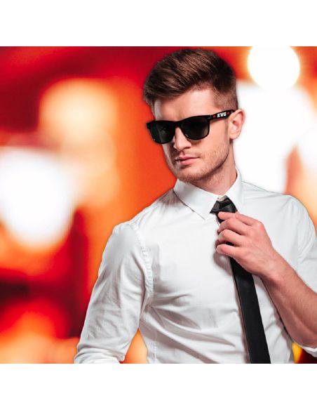 Paire de Lunettes Soleil en Plastique EVG Adulte - Couleur : Noire