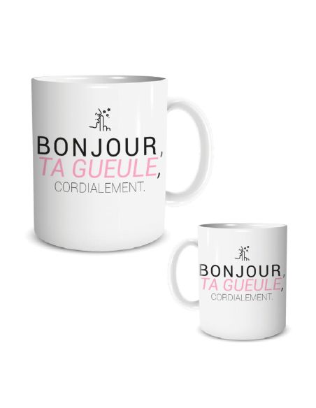 Mug humoristique “Bonjour, ta gueule, cordialement” – Tasse en céramique 300 ml