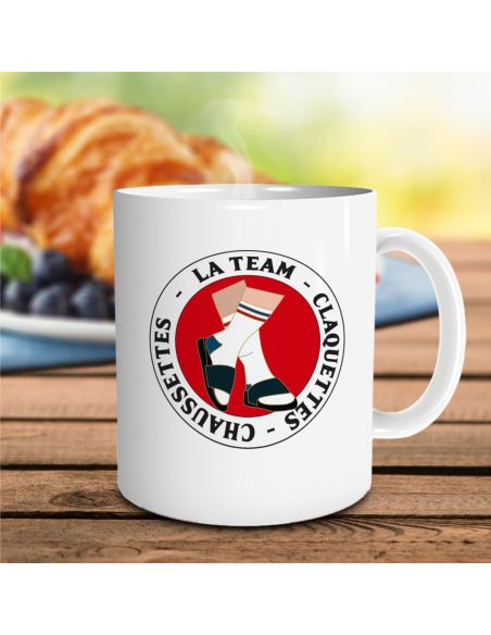 Mug "La Team Claquettes-Chaussettes" – Cadeau Humour