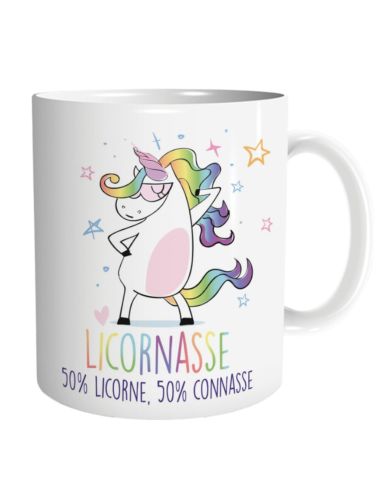 Mug humoristique “Licornasse” – 50% Licorne, 50% Connasse – Mug en céramique 300 ml