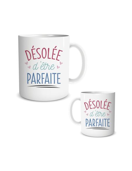 Mug humoristique “Désolée d’être parfaite” – Tasse en céramique 300 ml