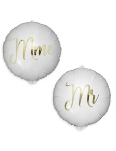 Pack de 2 Ballons Métalliques Vive les Mariés " Couples" 2