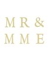 Stickers Lettres Dorées " Mr & Mme , Mr & Mr ou Mme & Mme"