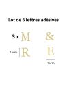 Stickers Lettres Dorées " Mr & Mme , Mr & Mr ou Mme & Mme"