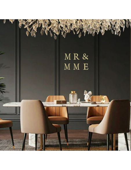 Stickers Lettres Dorées " Mr & Mme , Mr & Mr ou Mme & Mme"