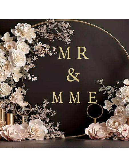 Stickers Lettres Dorées " Mr & Mme , Mr & Mr ou Mme & Mme"