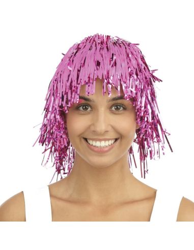 Perruque Disco Métallique - Couleurs Disponibles : Argenté, Doré et Violet