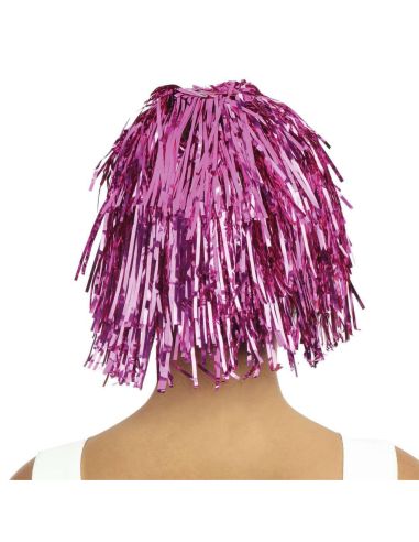 Perruque Disco Métallique - Couleurs Disponibles : Argenté, Doré et Violet