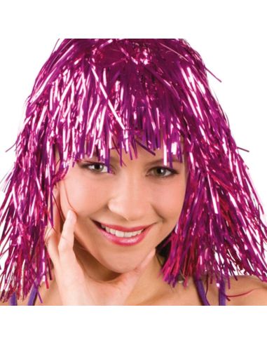 Perruque Disco Métallique - Couleurs Disponibles : Argenté, Doré et Violet