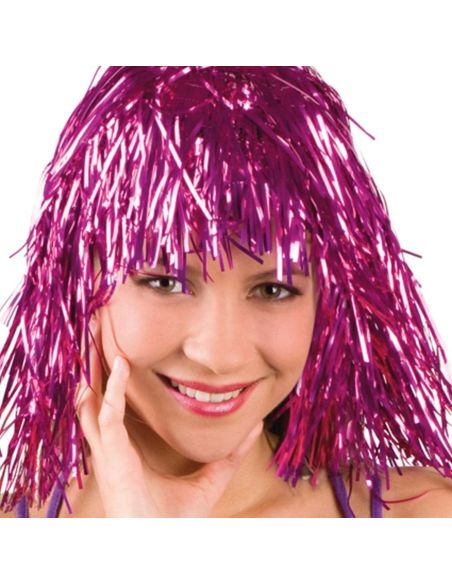 Perruque Disco Métallique - Couleurs Disponibles : Argenté, Doré et Violet