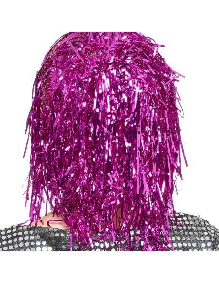 Perruque Disco Métallique - Couleurs Disponibles : Argenté, Doré et Violet