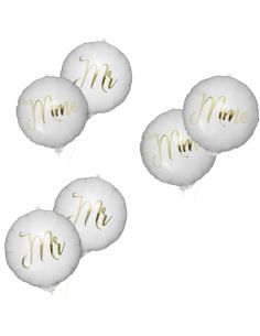 Pack de 2 Ballons Métalliques Vive les Mariés " Couples"