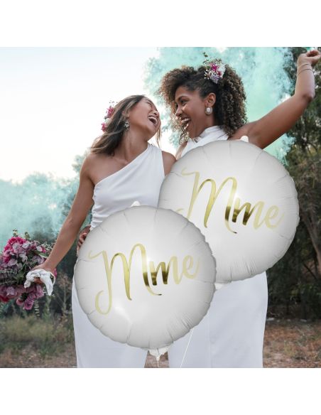 Pack de 2 Ballons Métalliques Vive les Mariés " Couples"