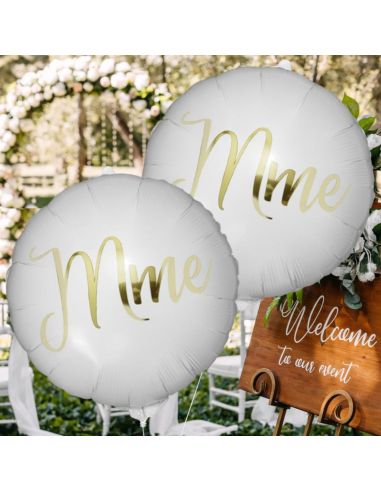 Pack de 2 Ballons Métalliques Vive les Mariés " Couples"